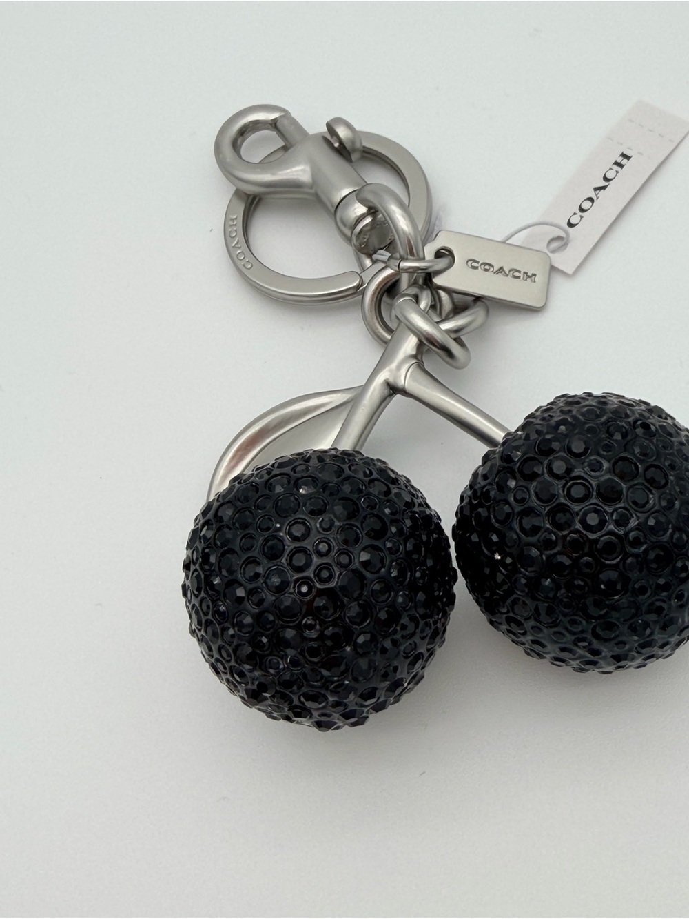 COACH Black Crystal Cherry Key Ring Charm CCD32 - Picture 3 of 5